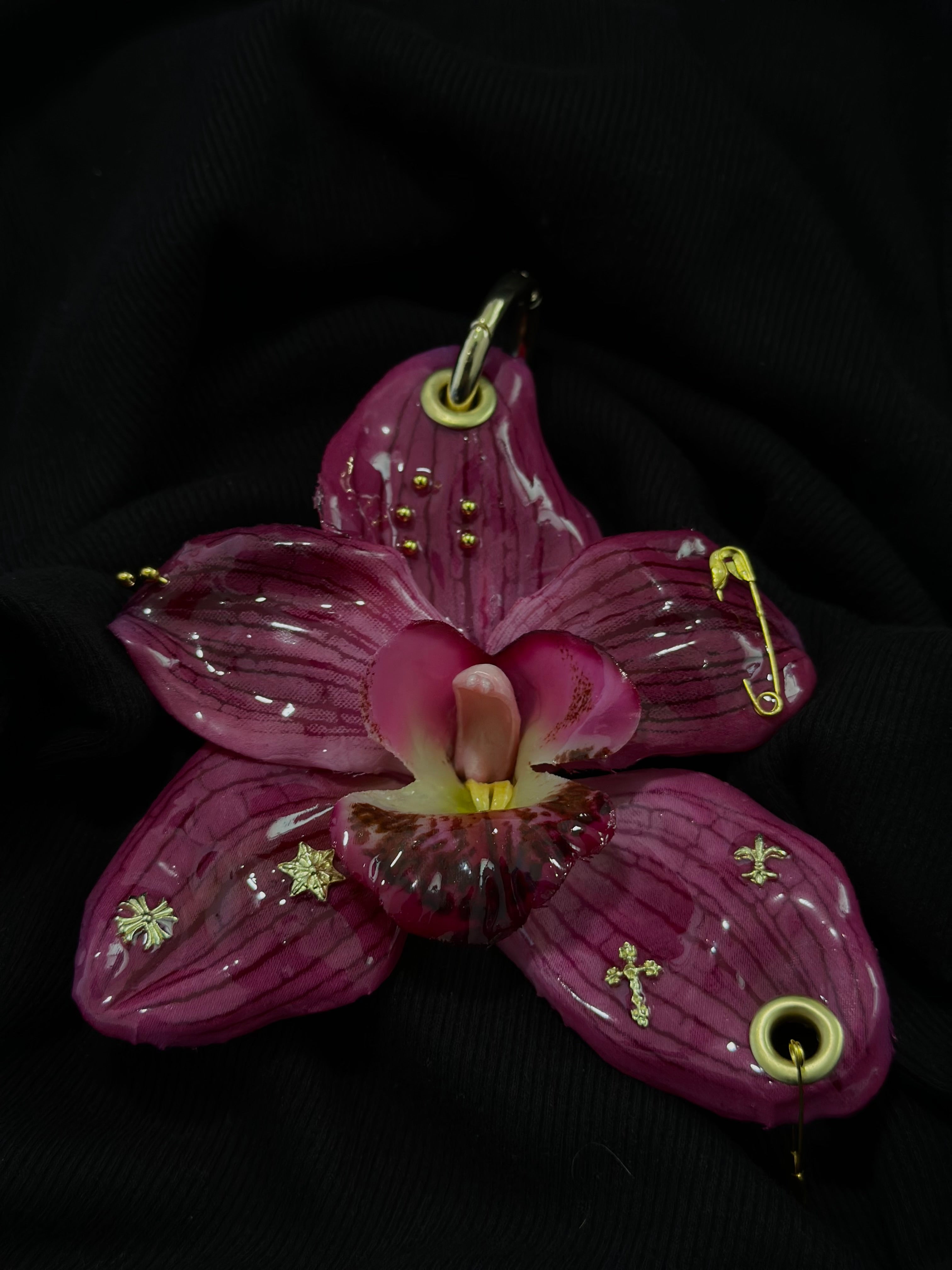 Dark Pink Orchid Pierced