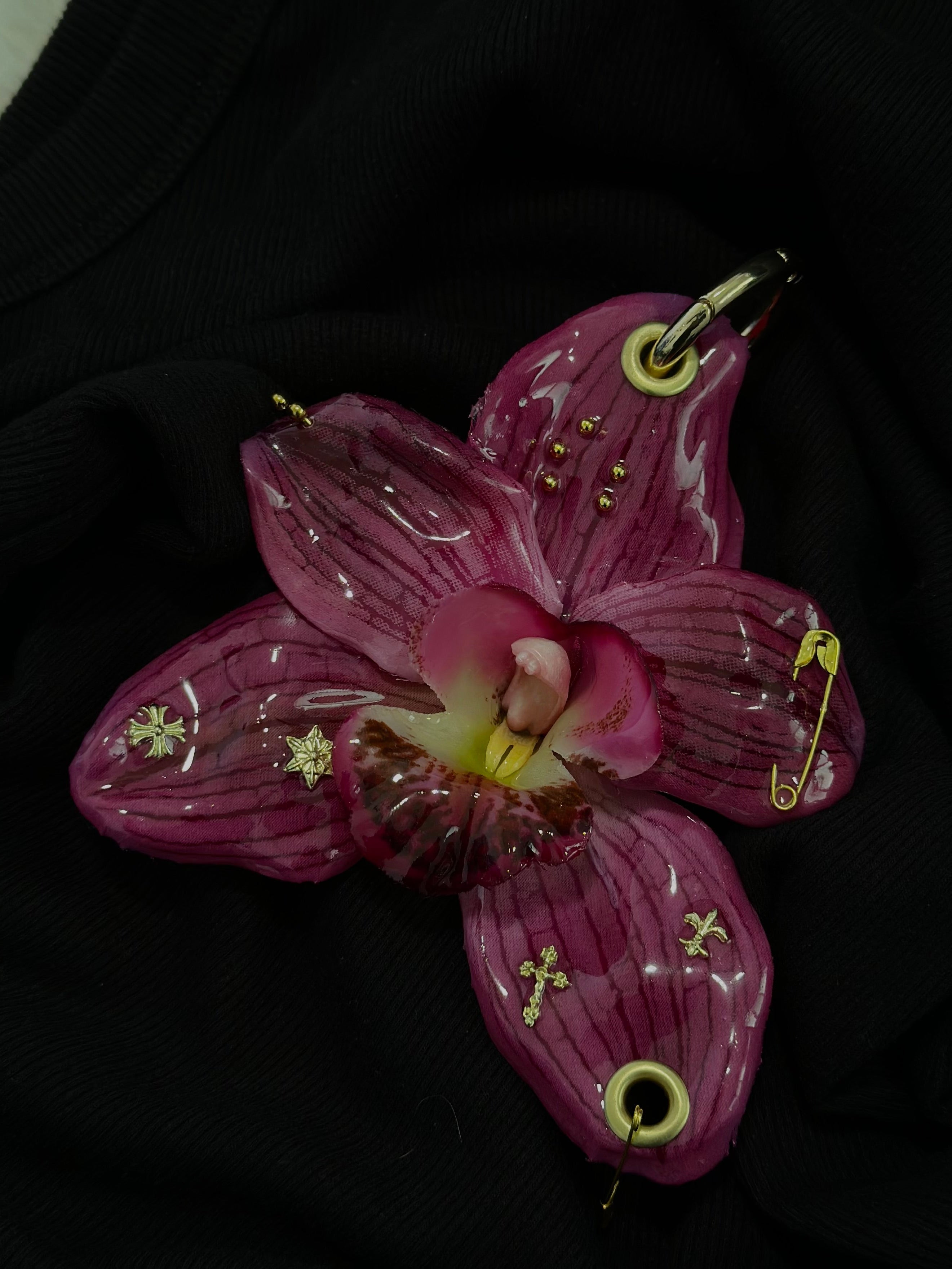 Dark Pink Orchid Pierced