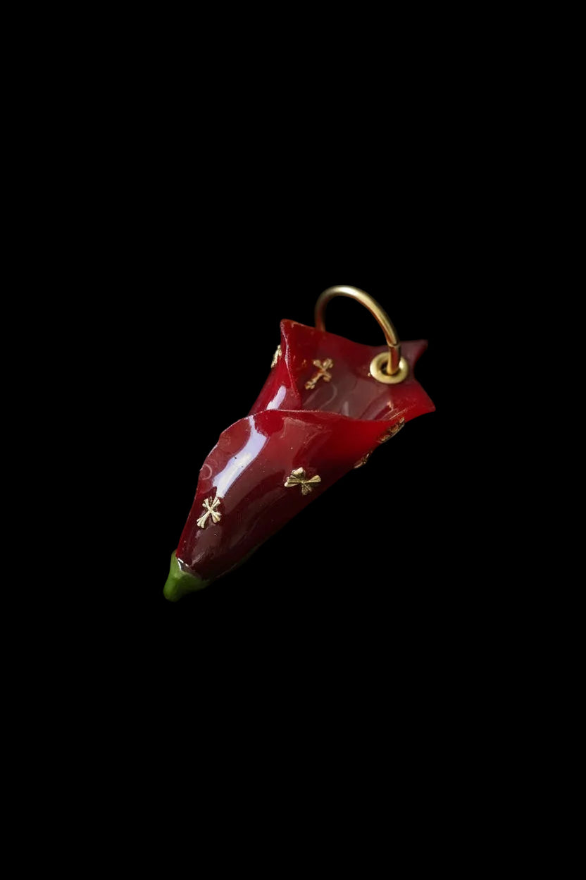 Red Calla Lily with Gold Hardware