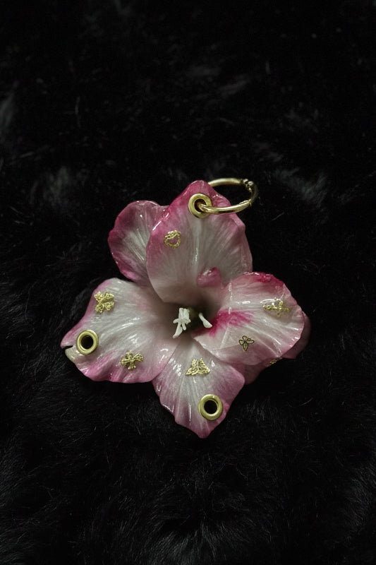 Pink Hibiscus with Gold Hardware