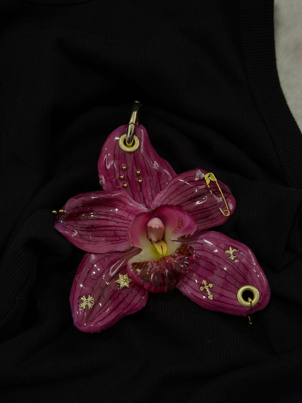 Dark Pink Orchid Pierced