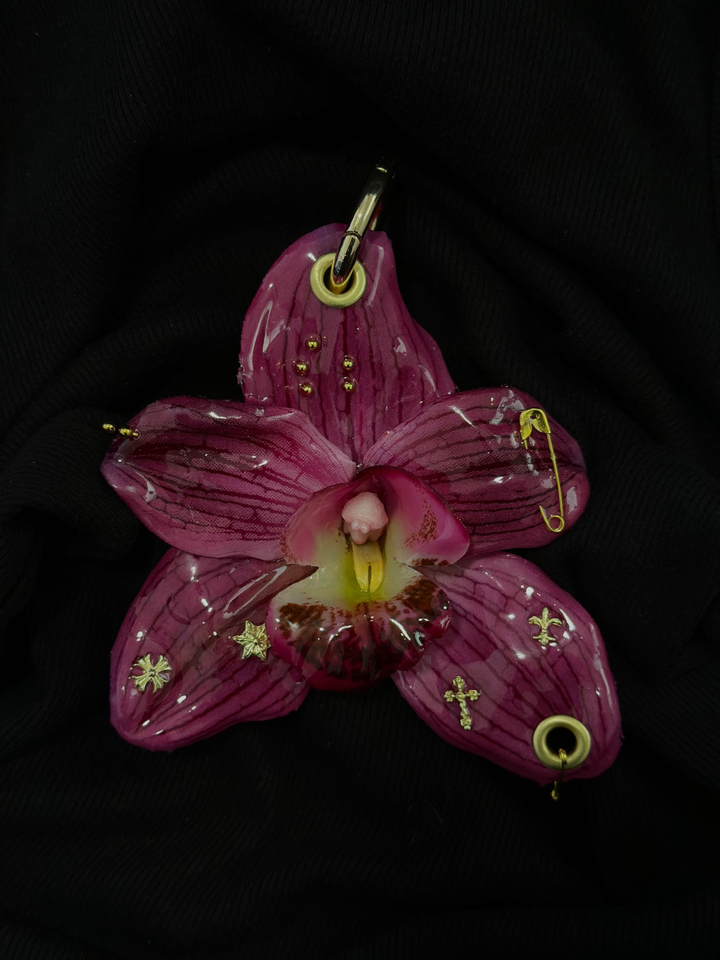 Dark Pink Orchid Pierced