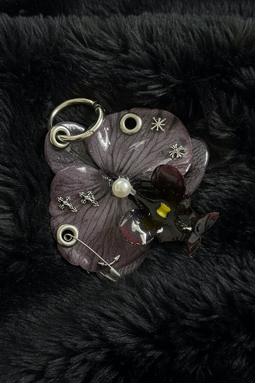 Black Pierced Orchid with Hardware