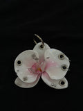 Pink Pierced Orchid with Silver Hardware